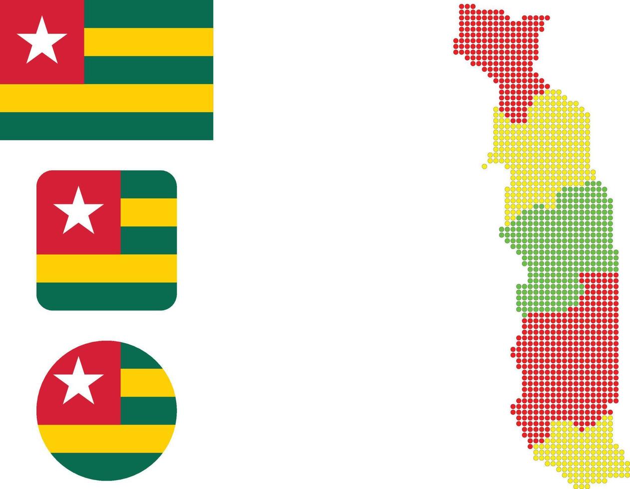 Togo map and flag flat icon symbol vector illustration
