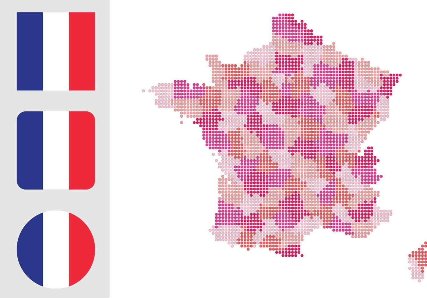 francia mapa y bandera icono plano símbolo vector ilustración