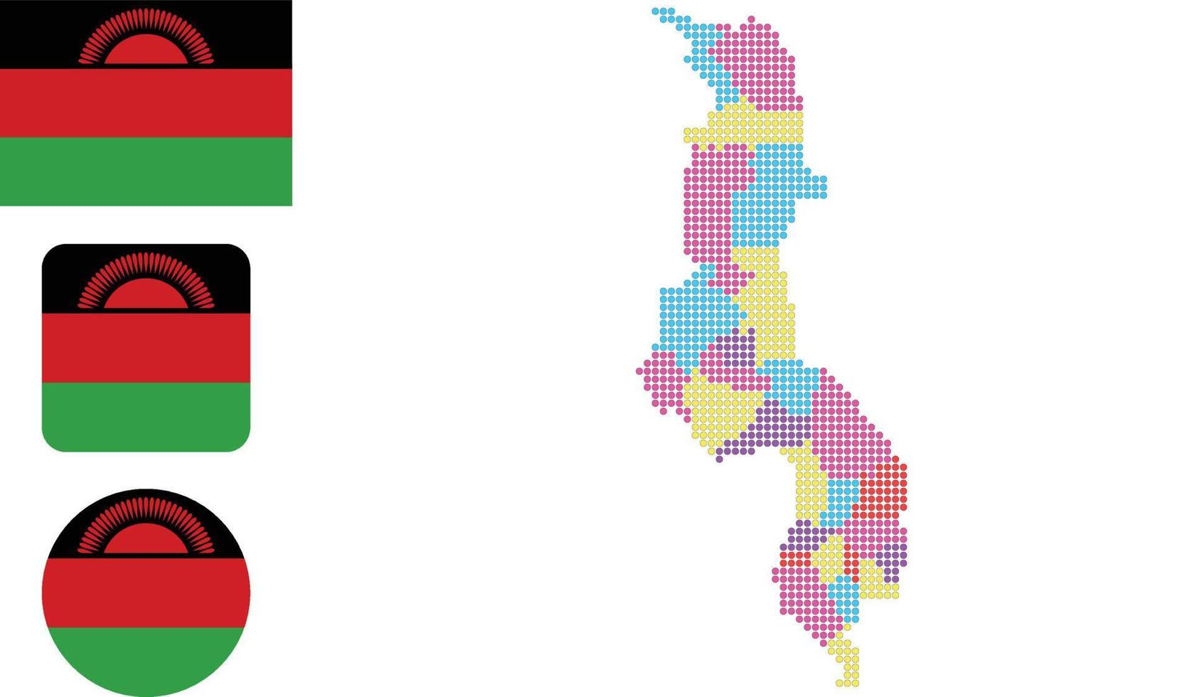 Malawi map and flag flat icon symbol vector illustration