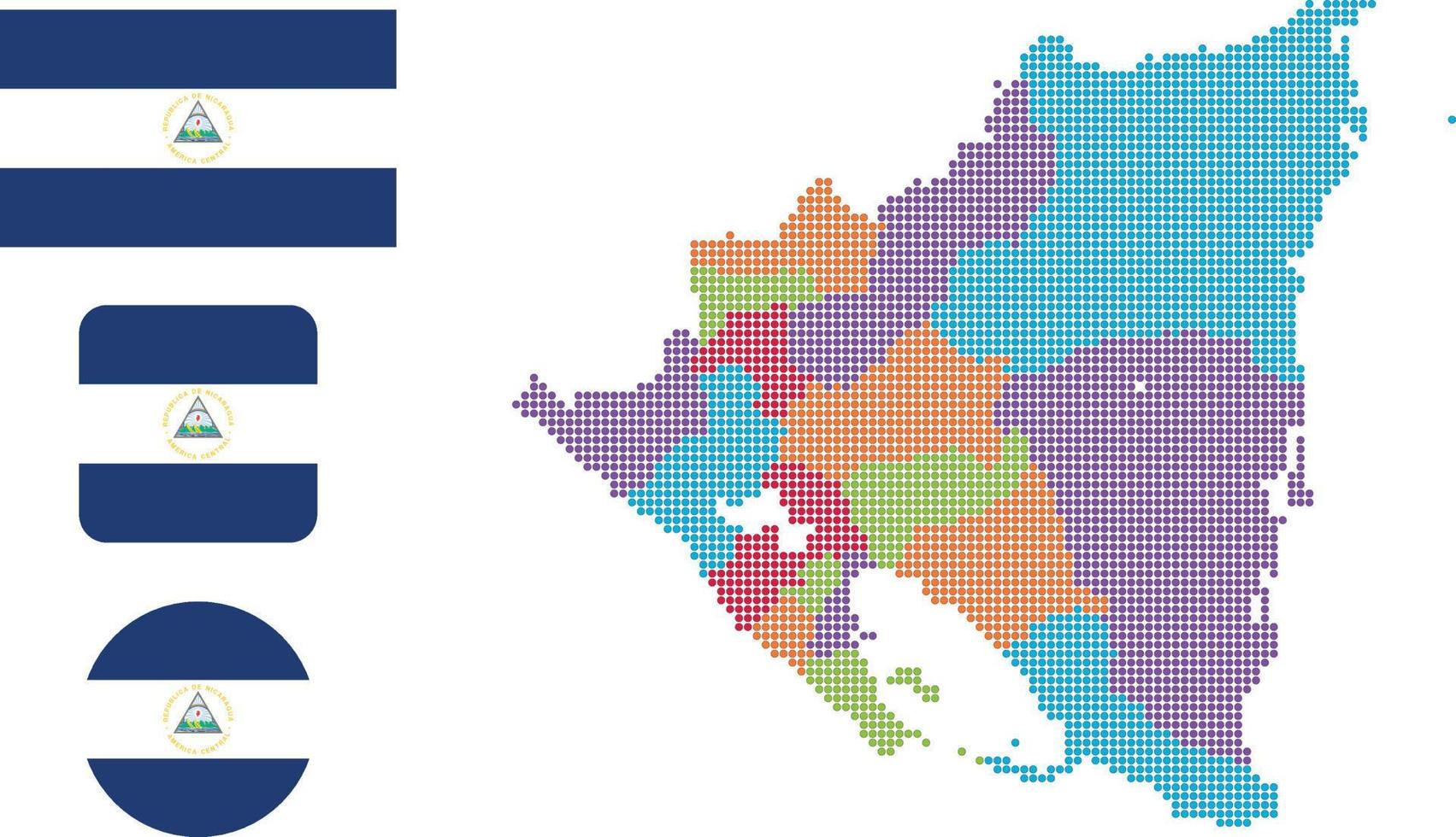 nicaragua mapa y bandera icono plano símbolo vector ilustración