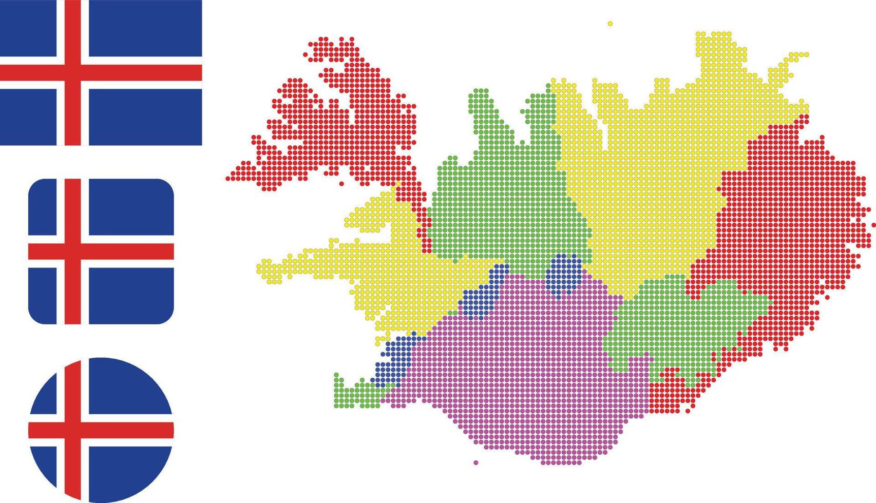 mapa de Islandia. y bandera ilustración de vector de símbolo de icono plano