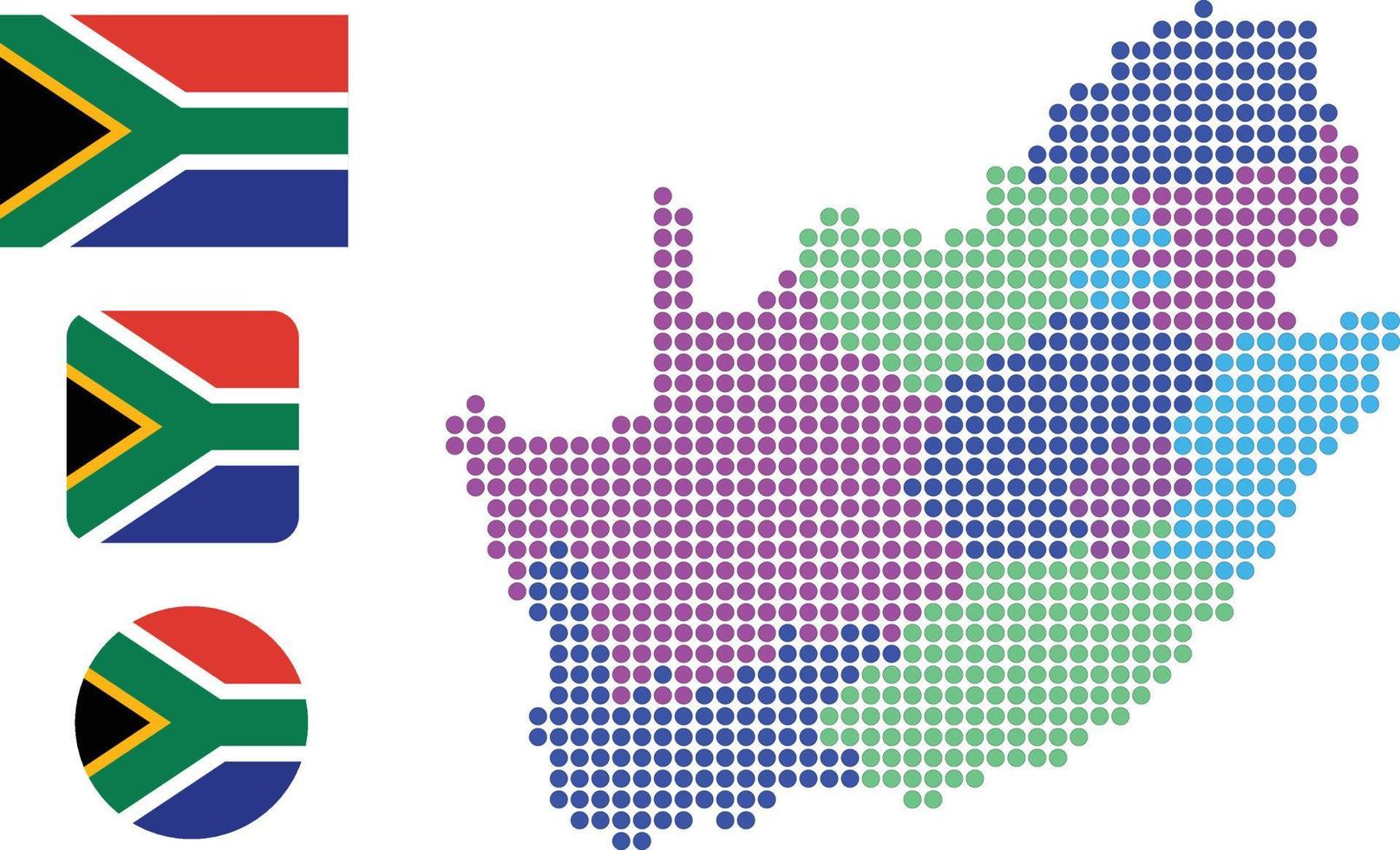 South Africa map and flag flat icon symbol vector illustration