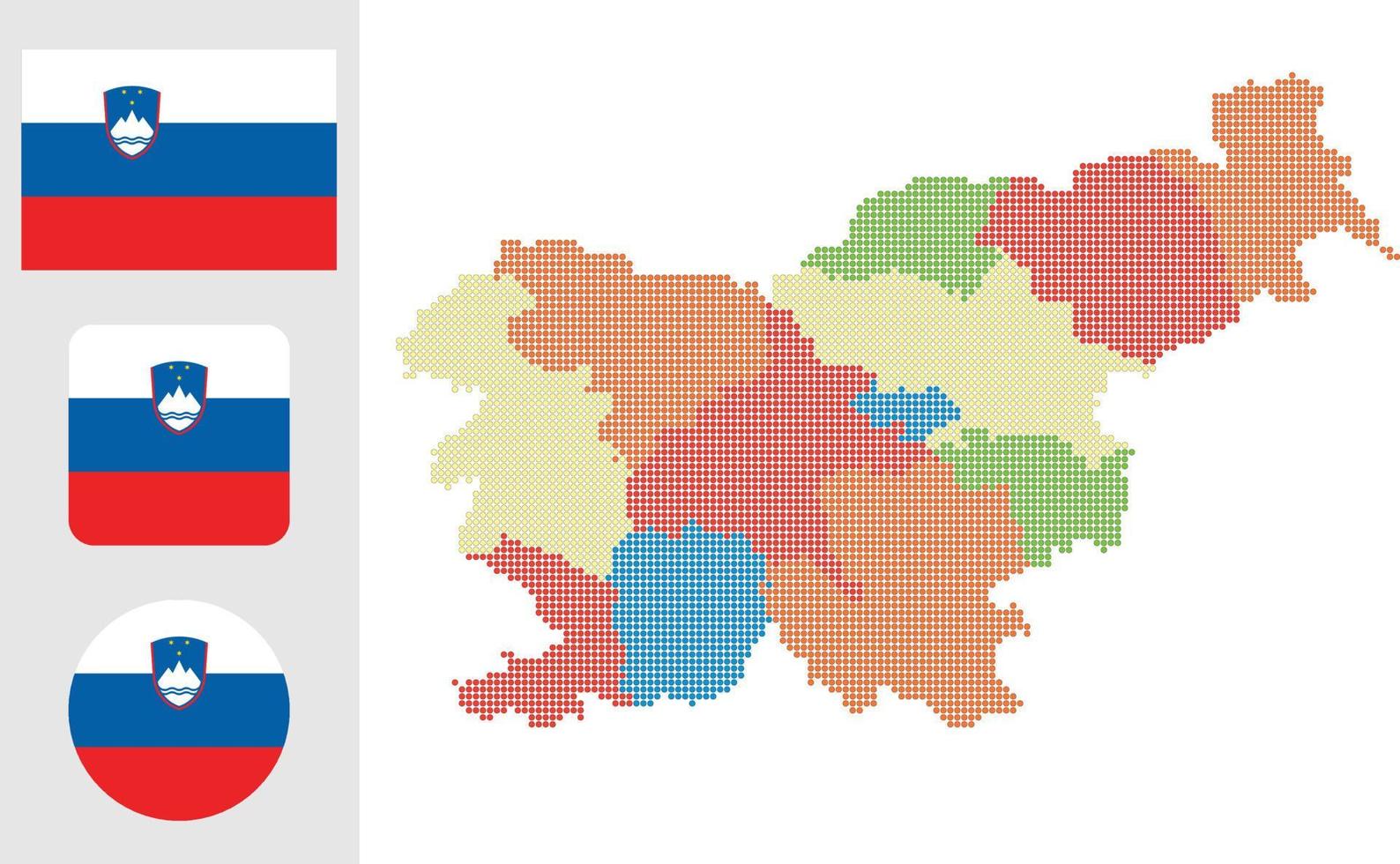 eslovenia mapa y bandera icono plano símbolo vector ilustración