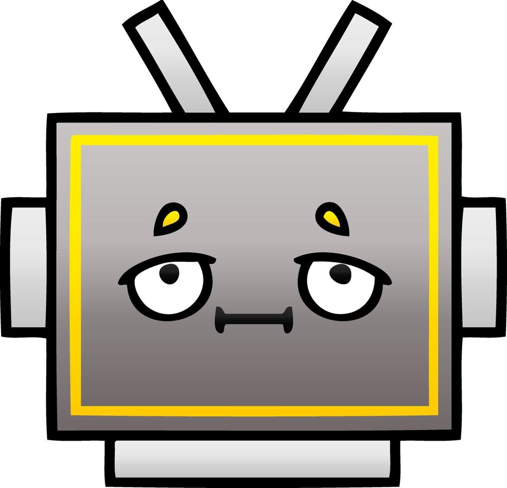 gradient shaded cartoon robot head vector