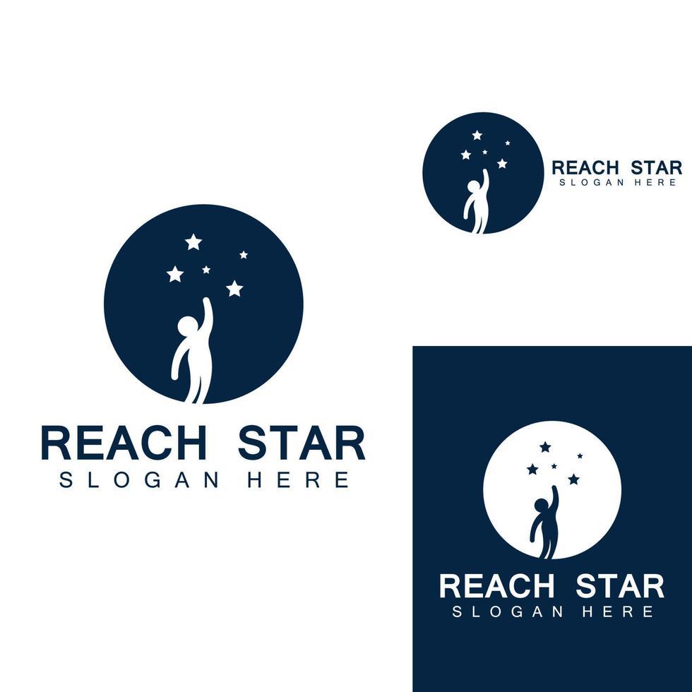 A logo to reach the stars or a logo to reach a dream or goal. Logo using concept design vector illustration template.