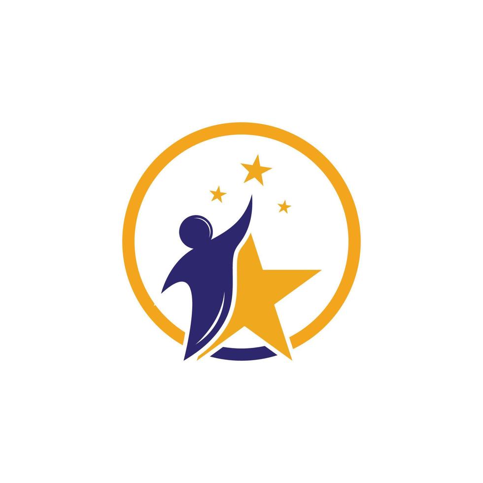 logotipo y símbolo de la estrella de la gente vector