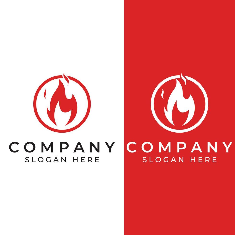 Fire or flame logo, fireball logo, and embers. Using a vector illustration template design concept.