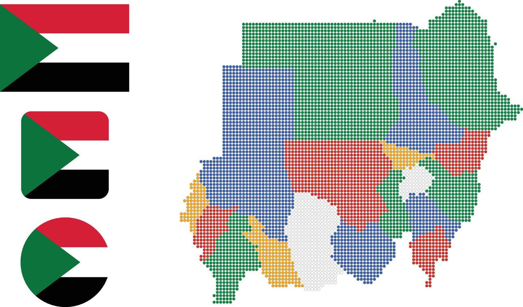 Sudan map. and flag. flat icon symbol vector illustration