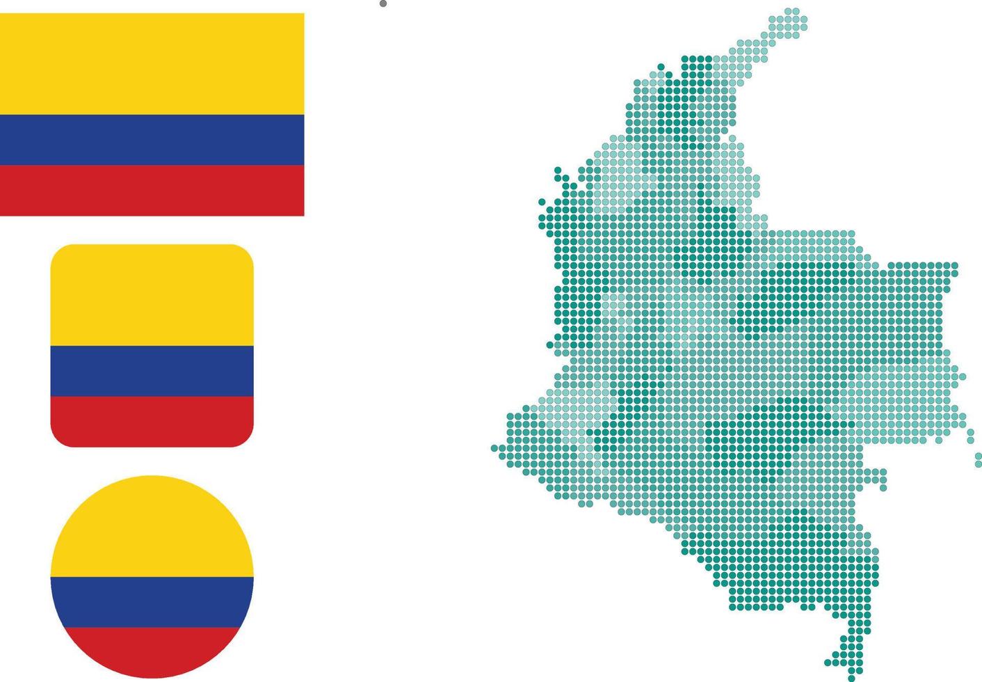 colombia mapa y bandera plana icono símbolo vector ilustración