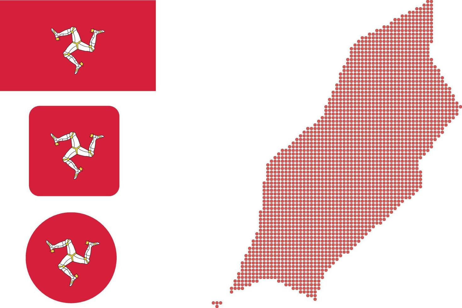 Isle of Man map and flag flat icon symbol vector illustration