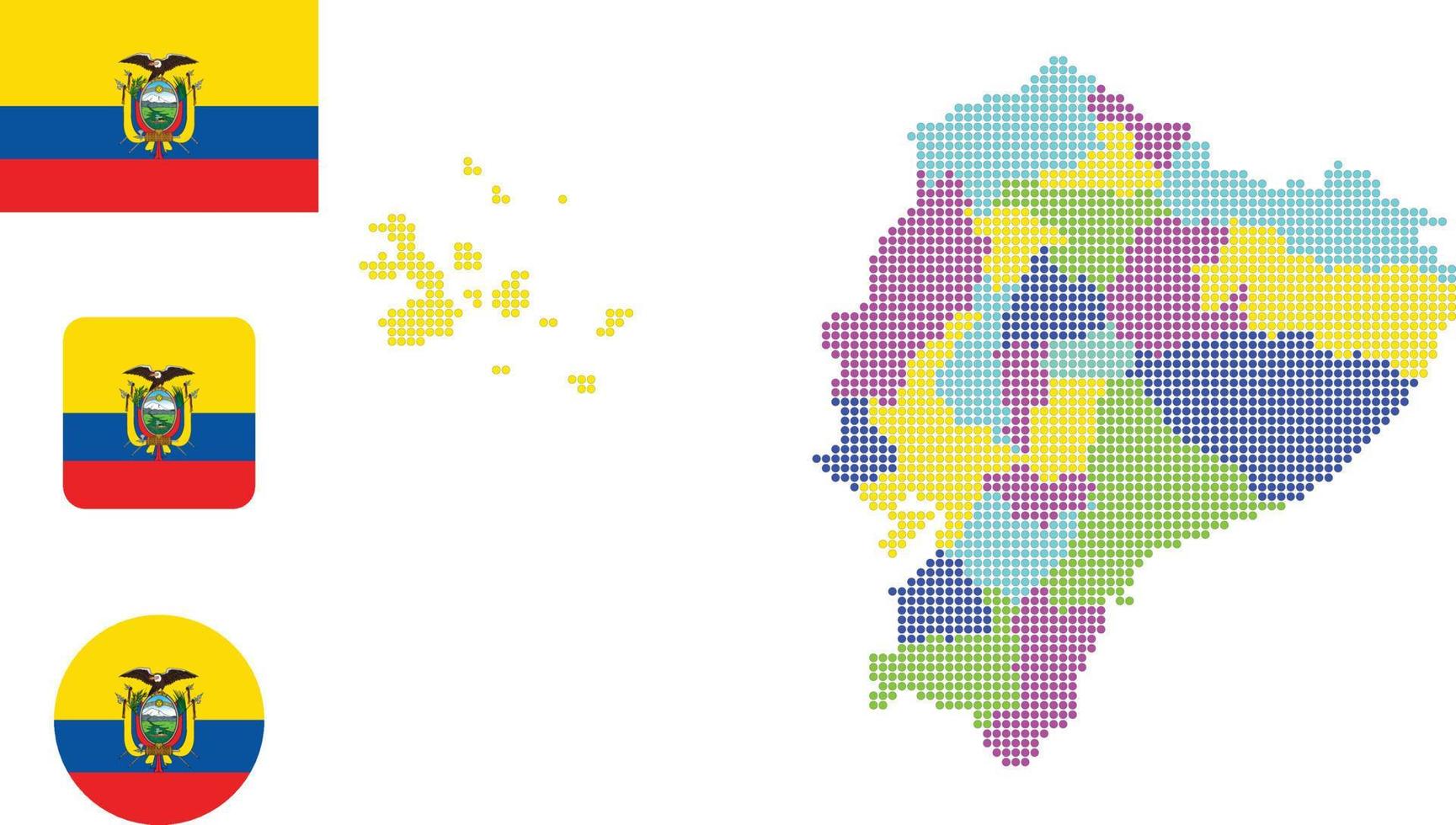 mapa de ecuador y bandera ilustración de vector de símbolo de icono plano