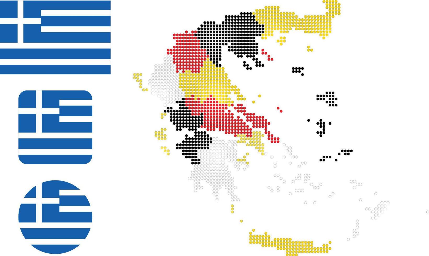 grecia mapa y bandera icono plano símbolo vector ilustración