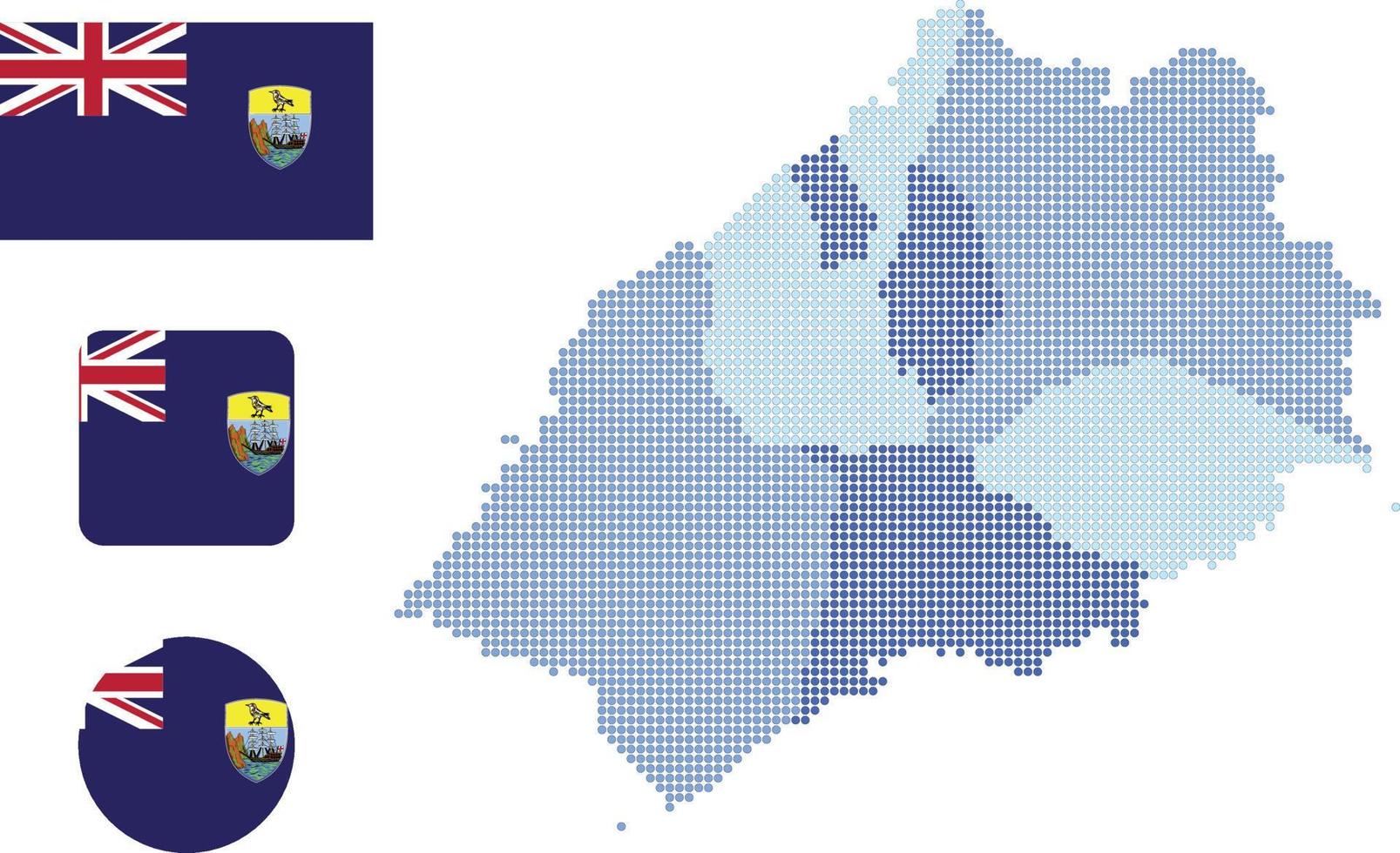 saint helena map and flag flat icon symbol vector illustration