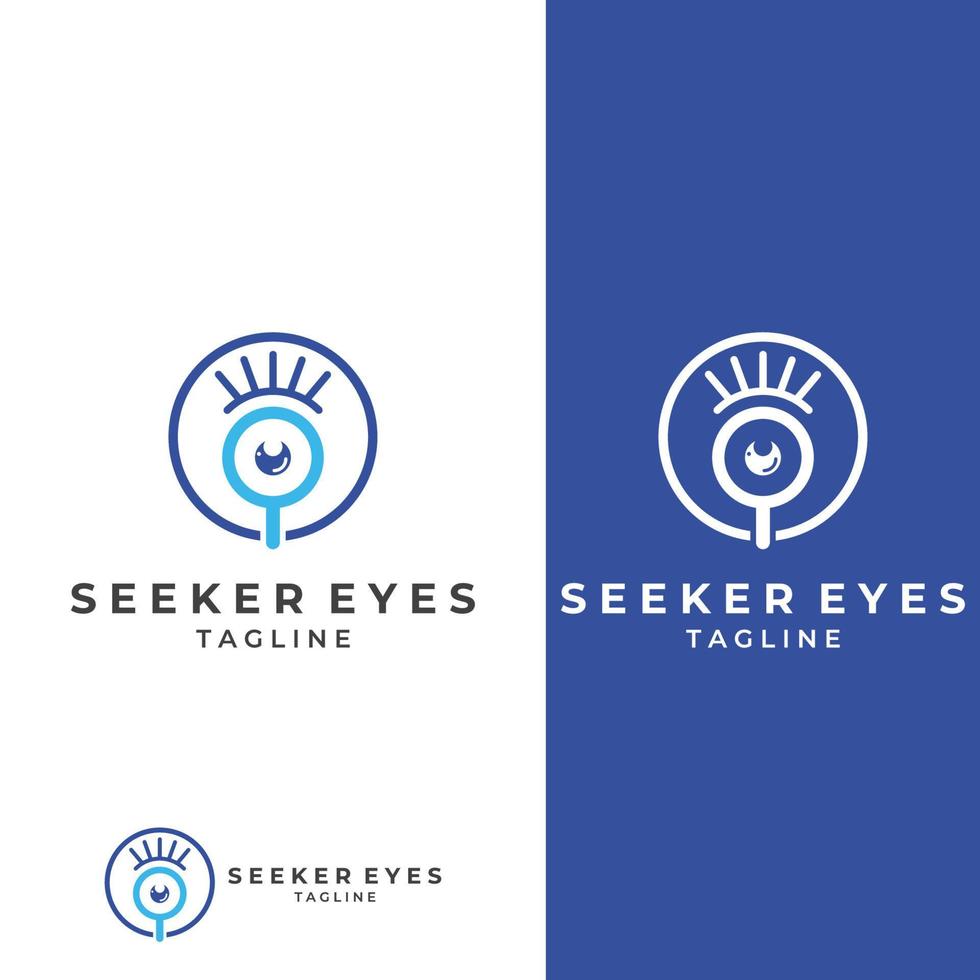 Logo search or discovery, logo search by combination, lab, moon, location, check, wave and sun. Logo with simple illustration editing. vector