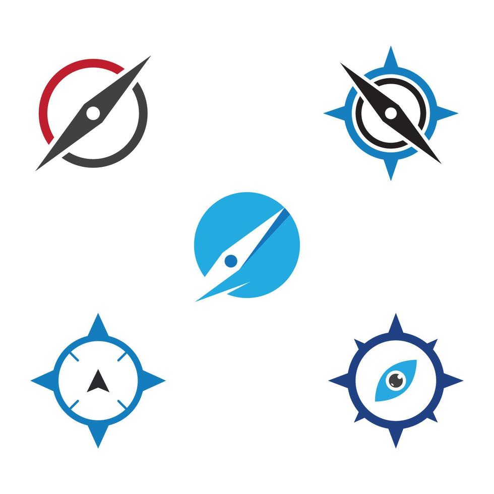 logotipo de brújula, guía direccional o pandom. plantilla de ilustración de vector de icono de logotipo de brújula.