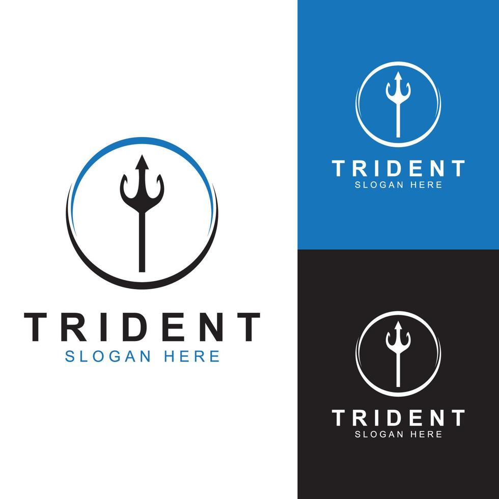 Trident logo using a design concept vector illustration template.