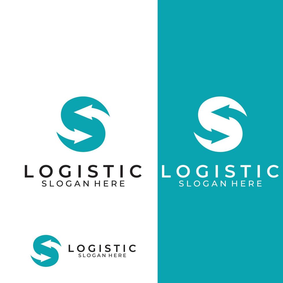 logotipo vectorial de la empresa de logística, logotipo de icono de flecha, logotipo de entrega digital rápida. utilizando la edición de vectores de logotipo simple y fácil.