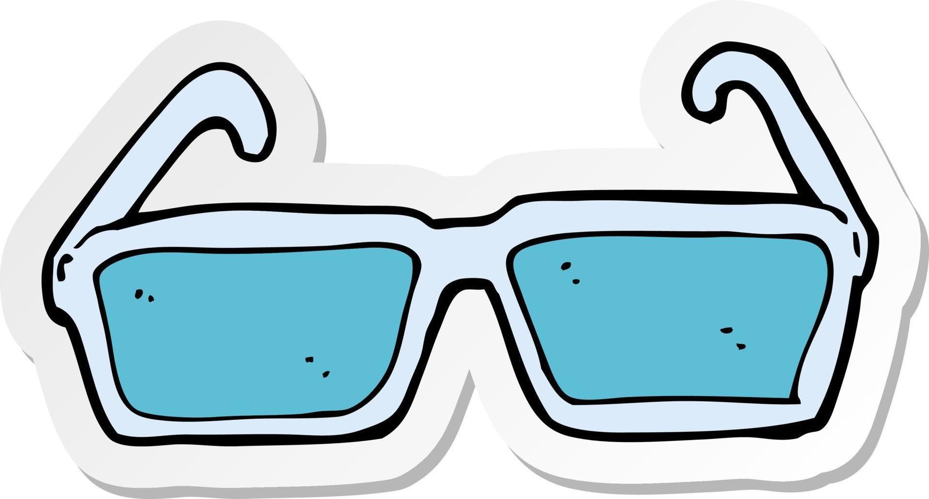 sticker of a cartoon spectacles vector