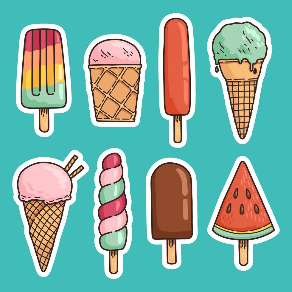 conjunto de helados ilustración vectorial vector