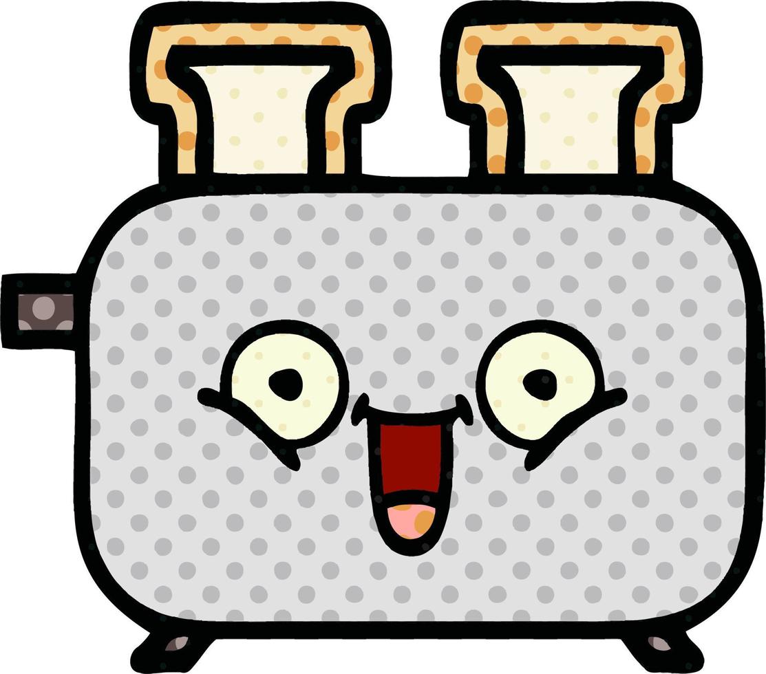 comic book style cartoon of a toaster vector