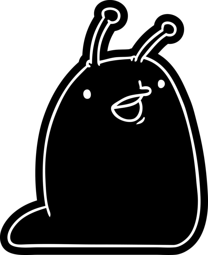 cartoon icon of a cute kawaii slug vector