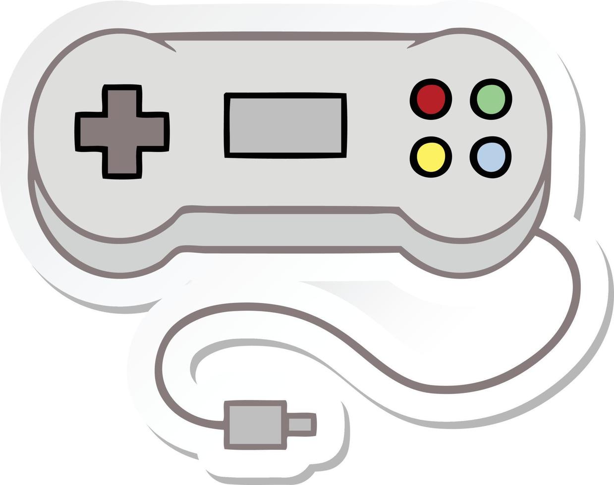 sticker of a cute cartoon game controller vector