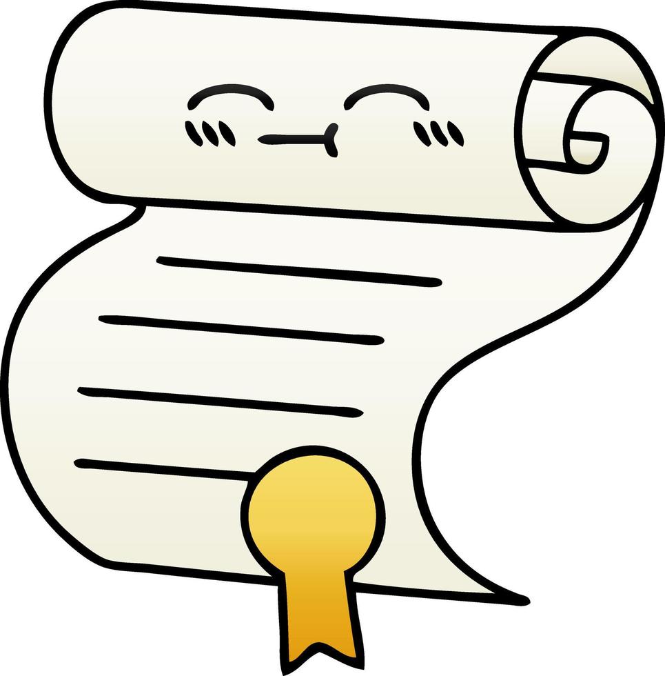 gradient shaded cartoon contract vector