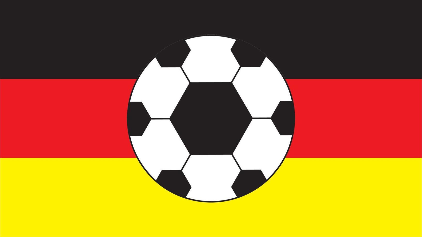 Soccer ball with german flag background vector