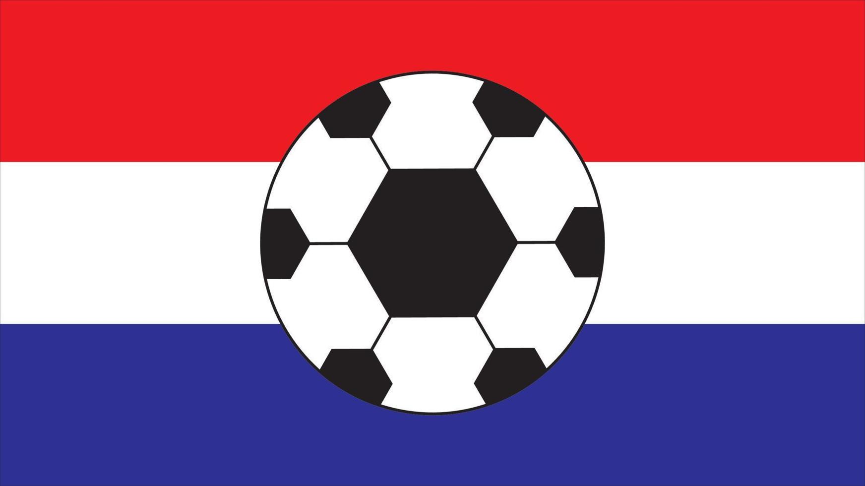Soccer ball with netherlands flag background vector