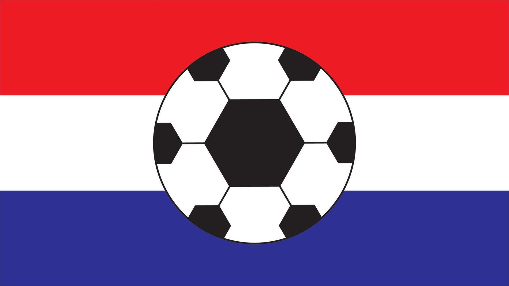 Soccer ball with netherlands flag background vector