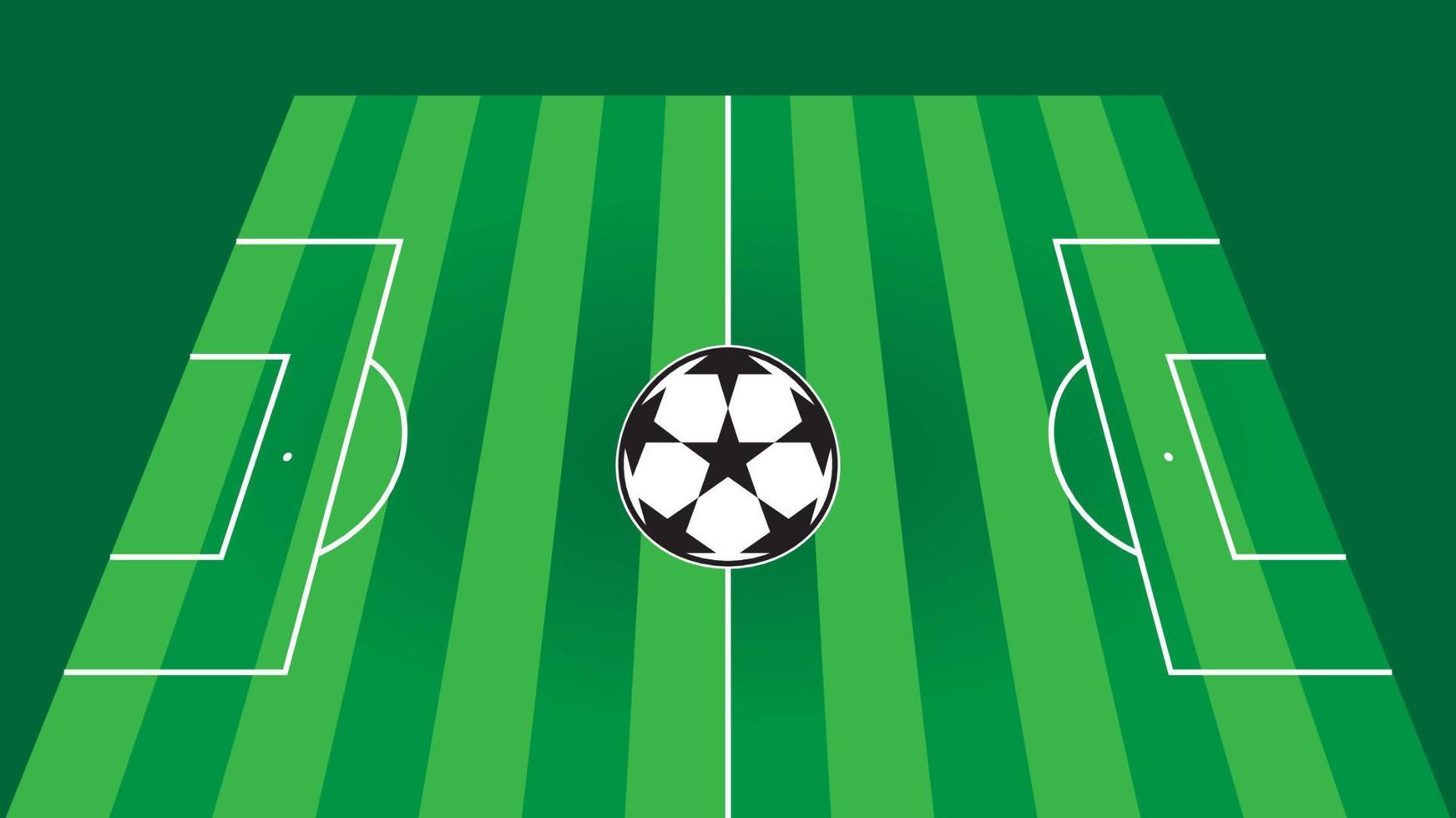 ilustración de un campo de fútbol sobre un fondo verde vector