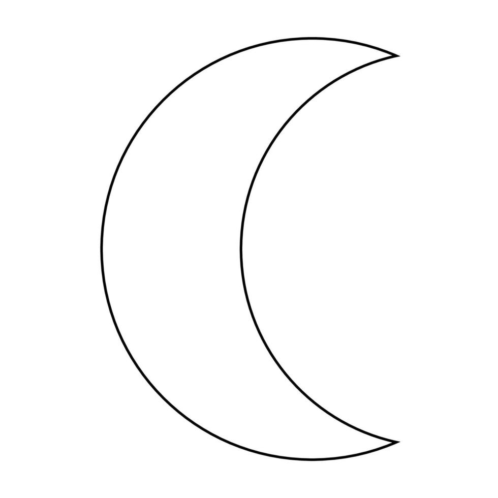 Crescent moon illustration on white background vector