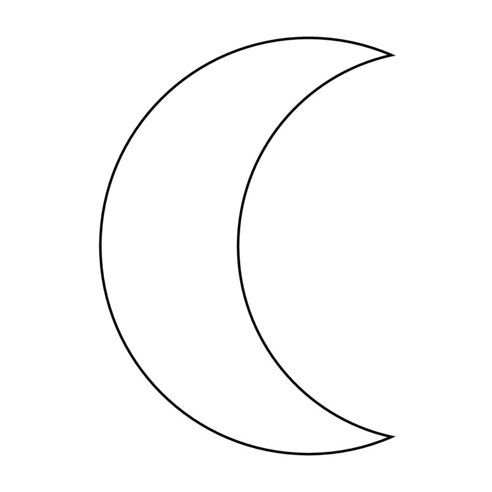 Crescent moon illustration on white background vector