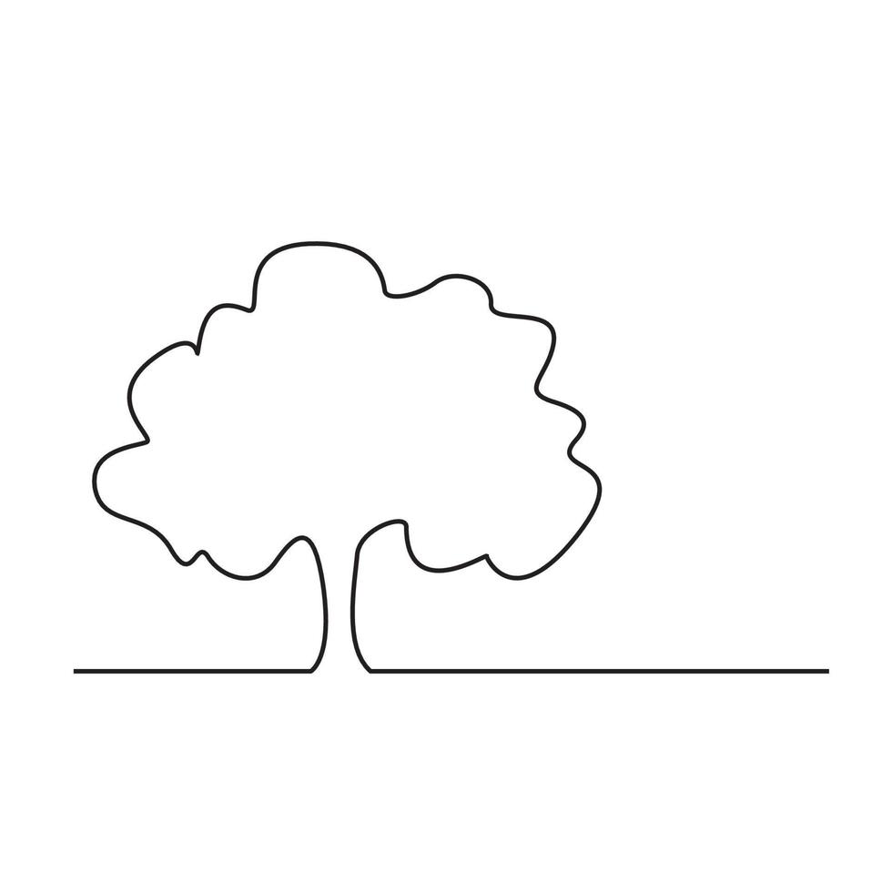One line drawing illustration of a tree vector