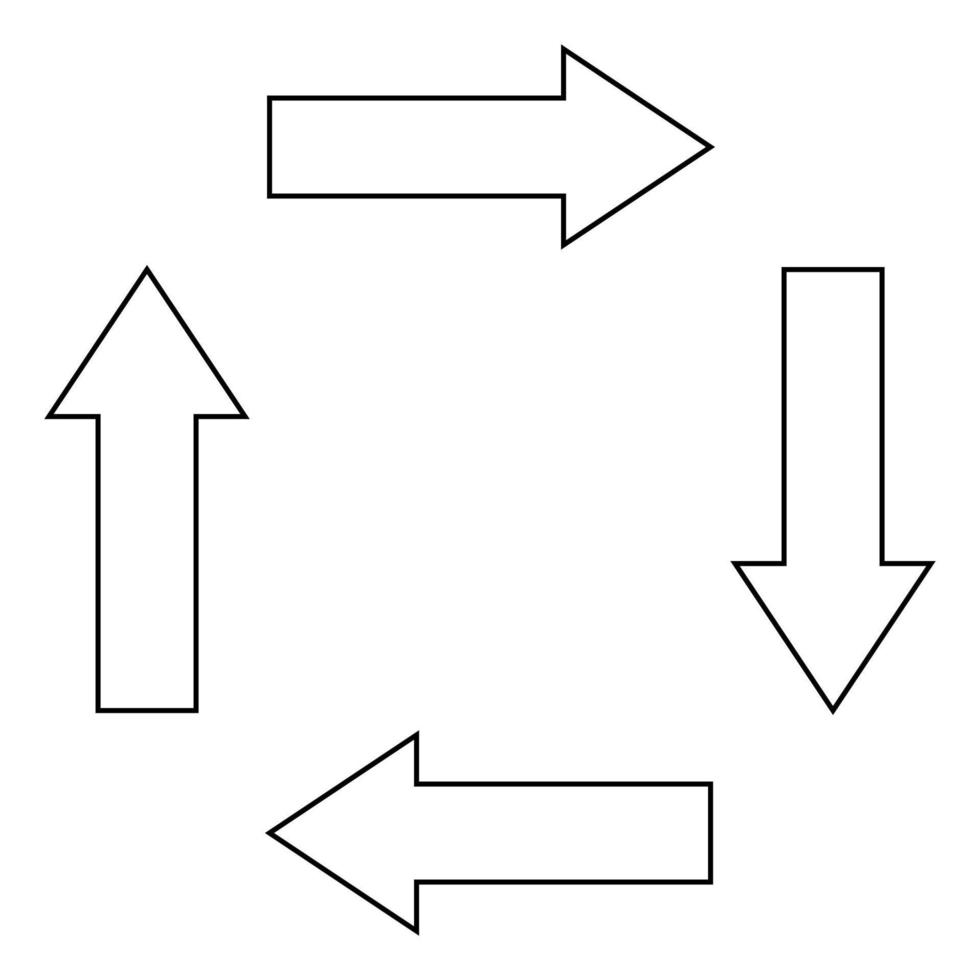 left, right, up and down directions vector illustration