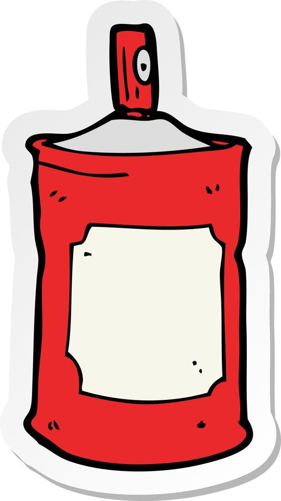 sticker of a cartoon spray can vector