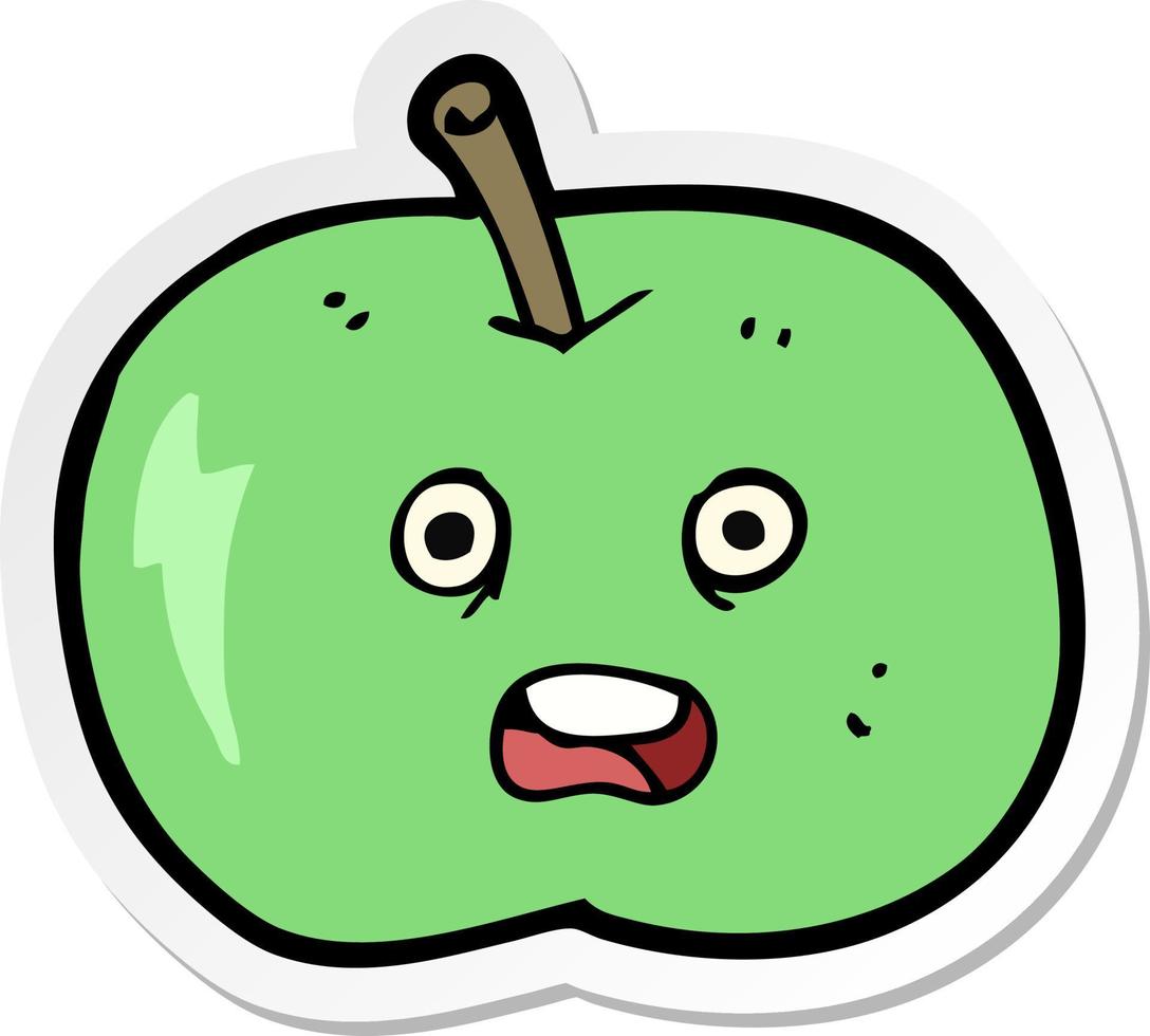 sticker of a cartoon shiny apple vector