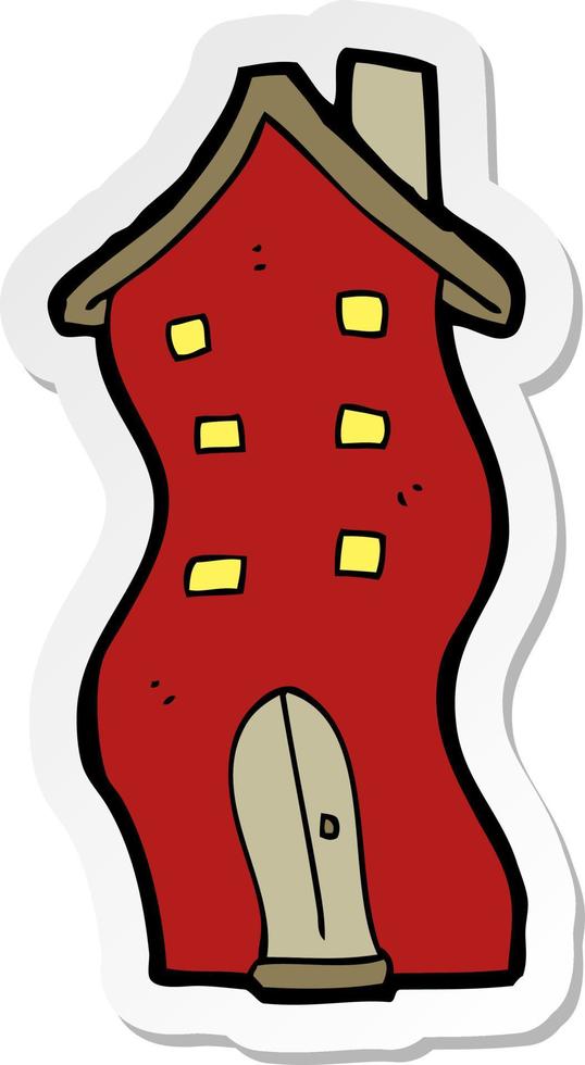 sticker of a cartoon house vector