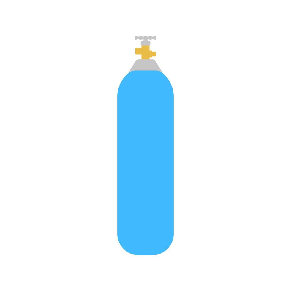 vector illustration of oxygen gas cylinder on isolated background