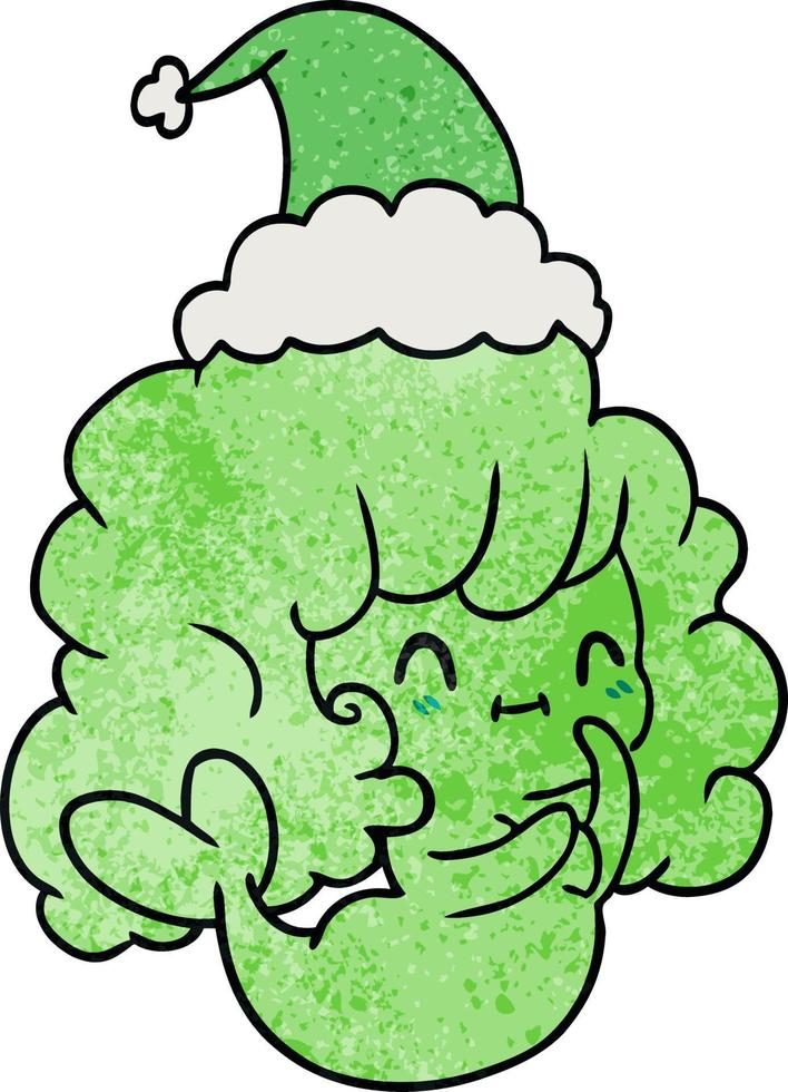 christmas textured cartoon of kawaii ghost vector