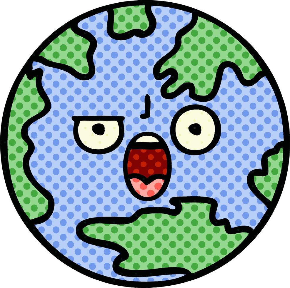 comic book style cartoon planet earth vector