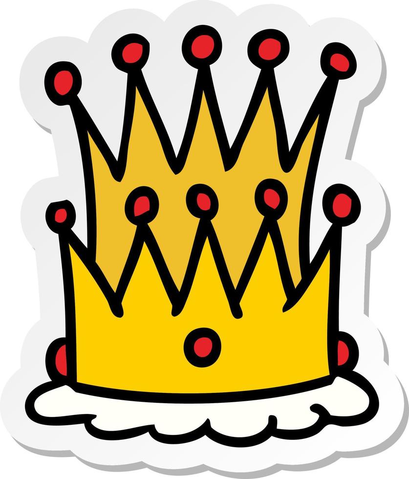 sticker cartoon doodle of two crowns vector