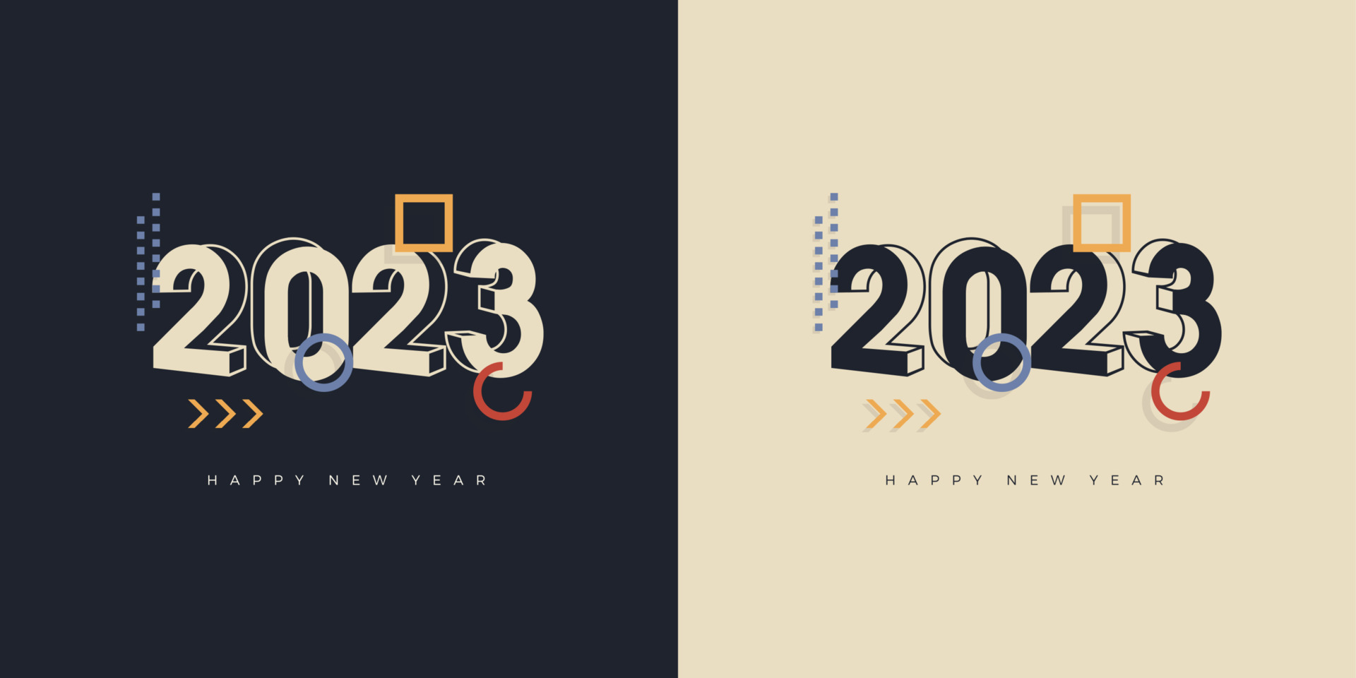 2023 logo design for happy new year poster 10749894 Vector Art at Vecteezy