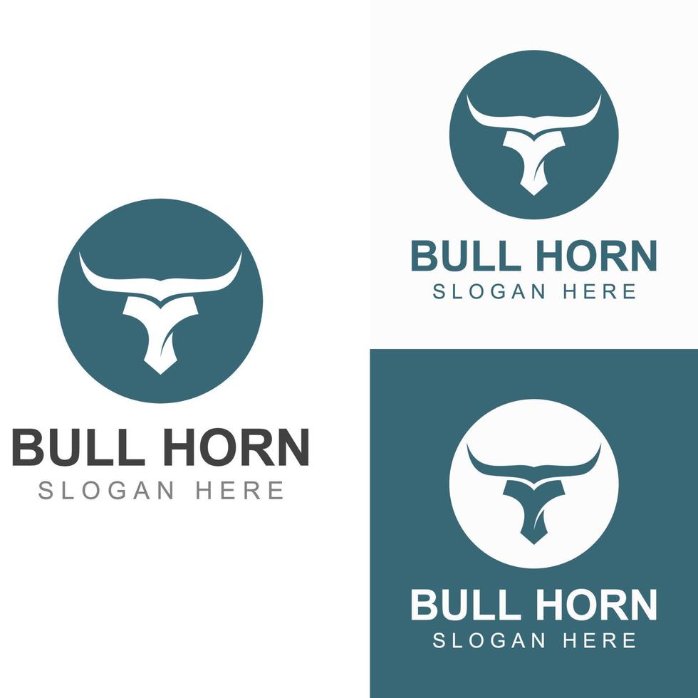 Bull's head horn logo. Using a vector illustration template design concept.