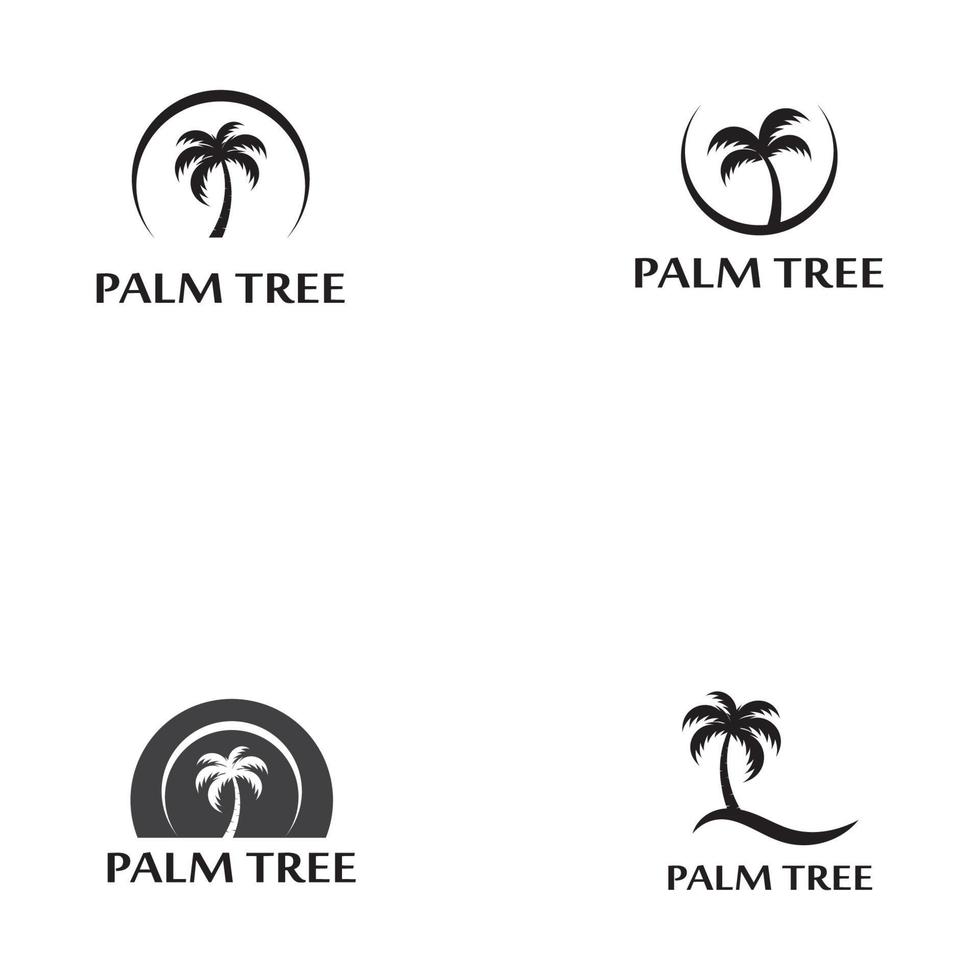 Palm tree summer logo template vector