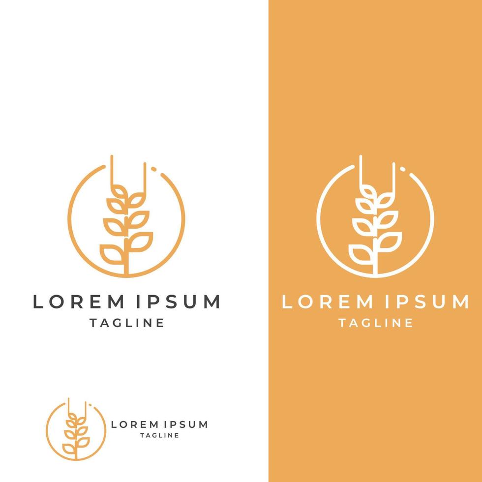 Wheat or cereal logo, wheat field and wheat farm logo.With easy and simple editing illustrations. vector