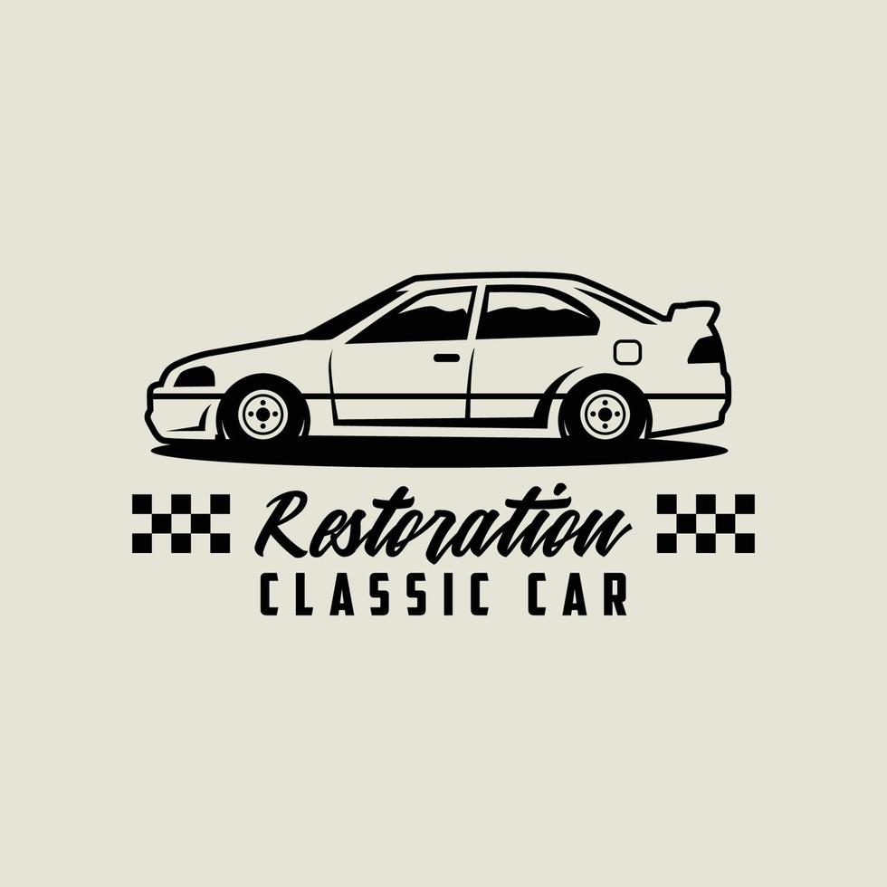 illustration classic car logo template Vector