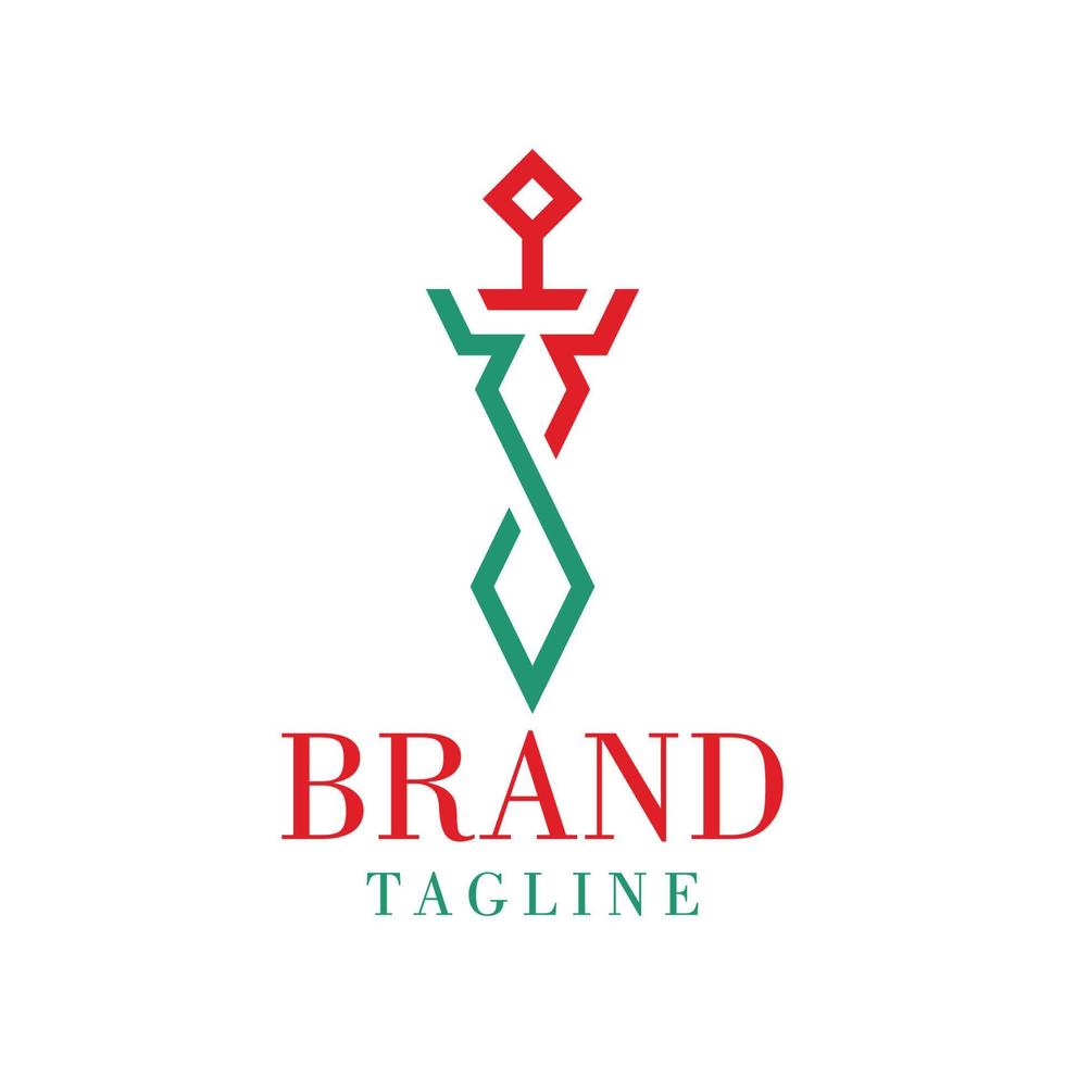 logo design of a company in the shape of a sword founded in 2022 vector