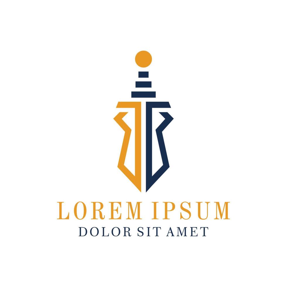 logo design of a company in the shape of a sword founded in 2022 vector