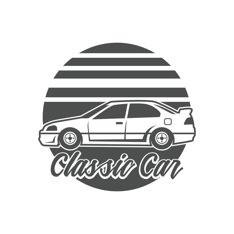 illustration classic car logo template Vector